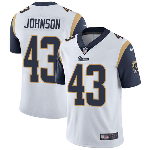 Nike Rams #43 John Johnson White Men's Stitched NFL Vapor Untouchable Limited Jersey - Click Image to Close